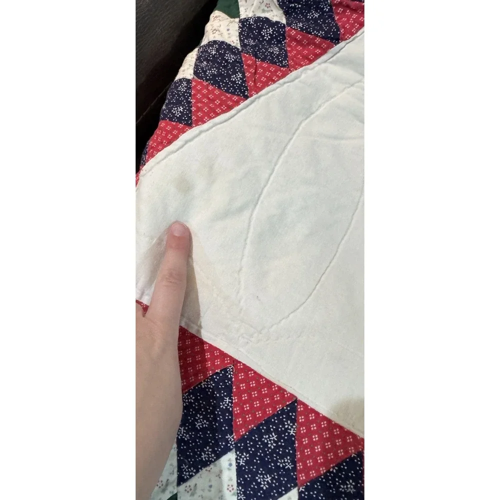 VTG Arch Quilts Elmsford NY Broken Star Patchwork Hand Quilted 92x82 Cottage